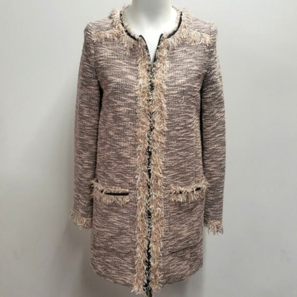 McGinn Sheila Pink and Black Tweed Jacket Women's Size Medium - Picture 1 of 11